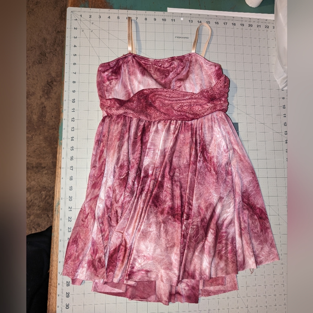 Curtain Call Babydoll Tie dye Leotard Adult Large